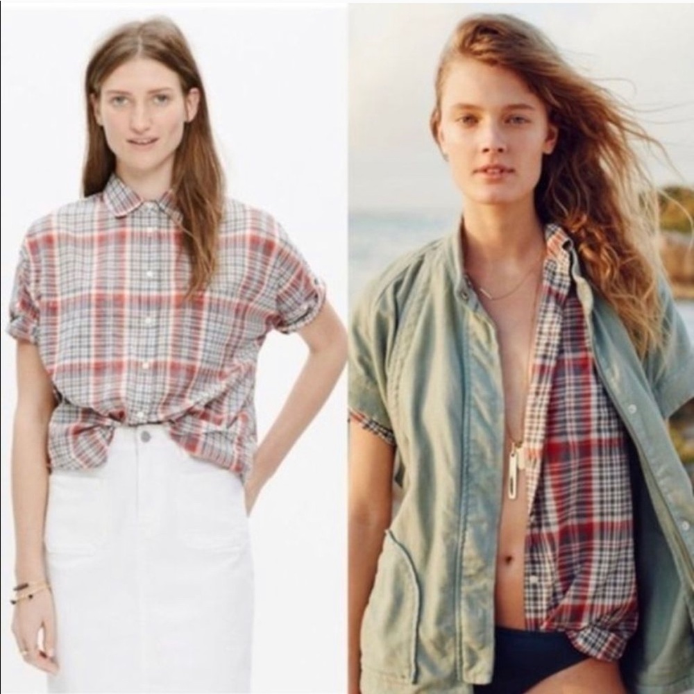Madewell Courier Plaid Shirt (XS)